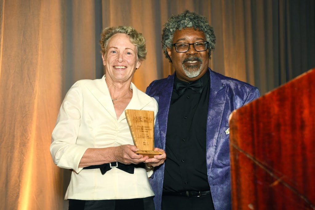 Nekritz recently received a Lifetime Achievement Award from the Illinois Environmental Council. Presenting the award is Delmar Gillus, Jr., Chief Operating Officer at Elevate. 